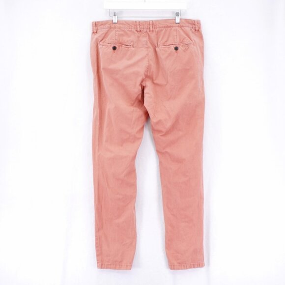 H&M L.O.G.G. Pink Slim Fit Flat Front Chino Pants 37 / 33 Cotton Mid Rise - Picture 3 of 7